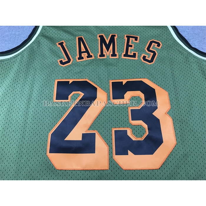 Maillot Los Angeles Lakers LeBron James NO 23 Mitchell & Ness 2018-19 Vert